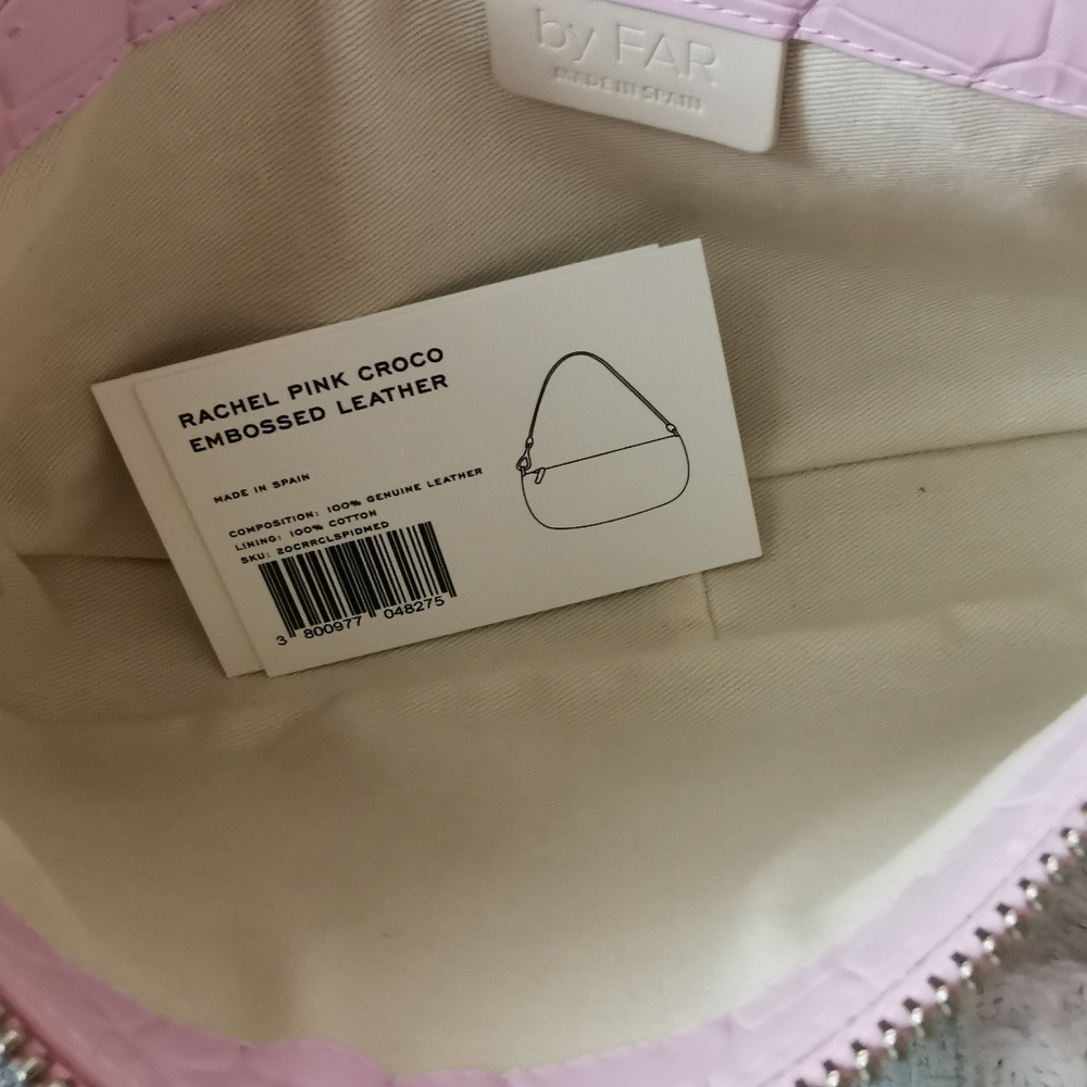 BY FAR Rachel Pink Croco Bag 👛 - Picture 5 of 9